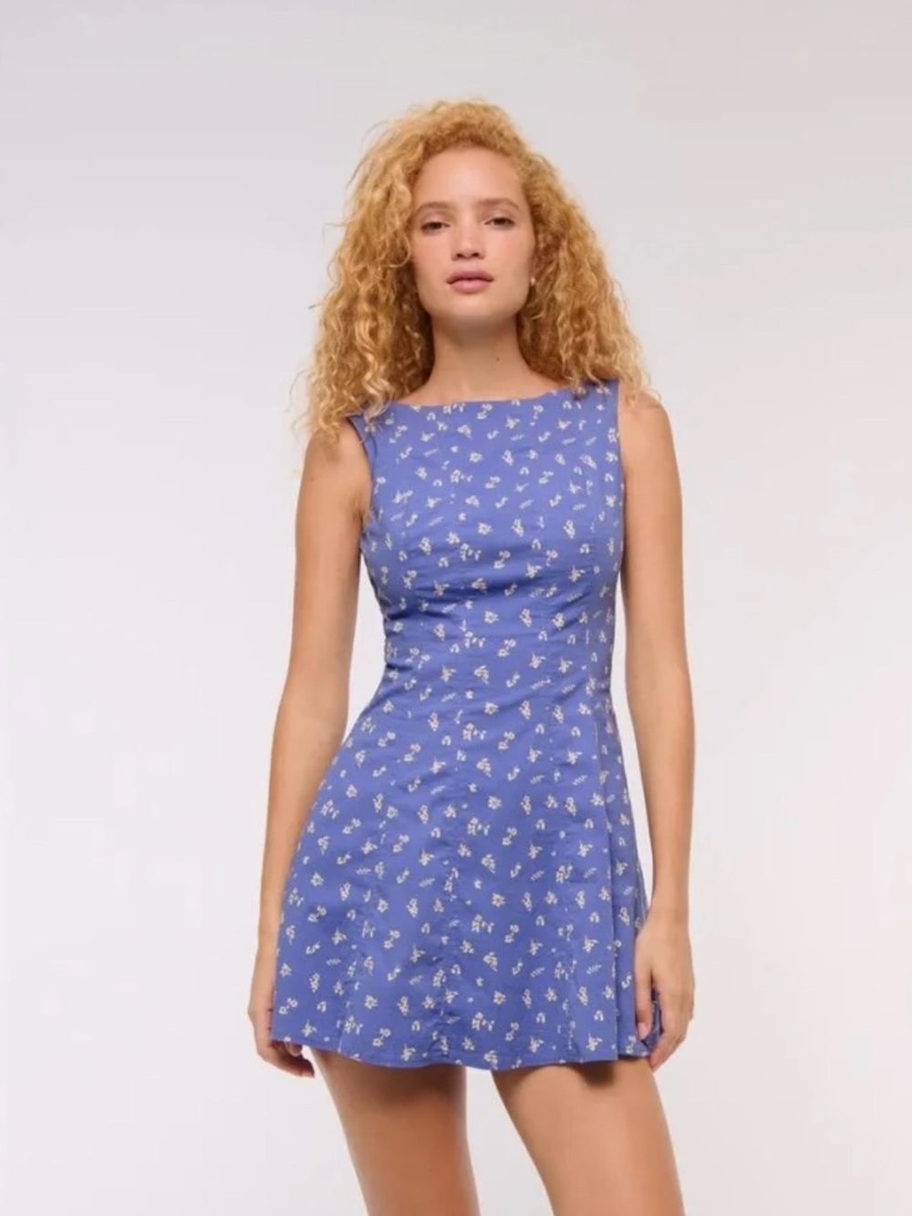 The A&F Mila High-Neck Stretch Mini Dress. Abercrombie